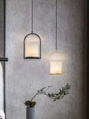 Alabaster Cylinder Pendant Light
