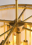 Rectangular Alabaster Tiered Round Chandelier