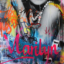 Marilyn Monroe Wallpaper Mural. Graffiti Art Mural. Colorful Pop Art.
