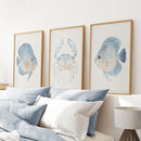 Minimalist Ocean Life Art. Marine Animals Decor by Wall Art Set