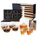 Marine Big Box Wall Decor Murphy with Decanter, 4 whiskey glasses, 4 shot glasses, marine flask, marine gifts