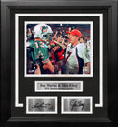 Dan Marino & John Elway 8x10 Framed Quarterback Legends Football Photo with Engraved Autographs by Dynasty Sports & Framing