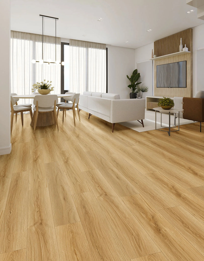 Marrakesh Tan Embossed Matte 9.37"x60" Waterproof Laminate Flooring 12mm - Greek