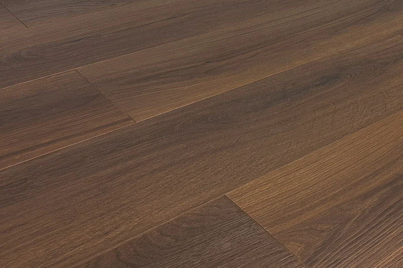 Marron Fonce Embossed Matte 9.37"x60" Waterproof Laminate Flooring 12mm - Greek