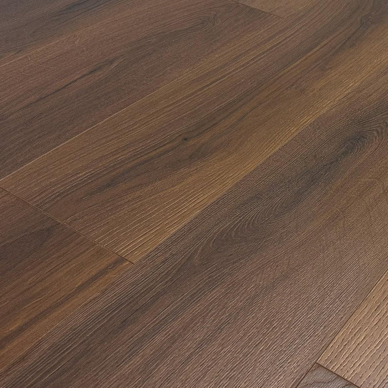 Marron Fonce Embossed Matte 9.37"x60" Waterproof Laminate Flooring 12mm - Greek