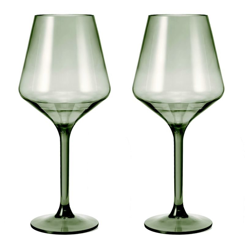 Floating Wine Glasses for Pool - Set of 2-15 OZ (Muted Green)