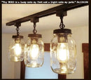 Mason Jar TRACK LIGHTING New Quarts Chain Trio by The Lamp Goods