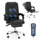 Massage Adjustable Executive Chair with Armrests and Retractable Footrest-Black by DirectDeals