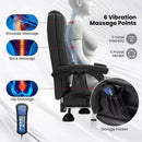 Massage Adjustable Executive Chair with Armrests and Retractable Footrest-Black by DirectDeals