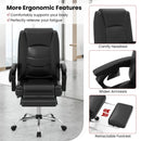Massage Adjustable Executive Chair with Armrests and Retractable Footrest-Black by DirectDeals