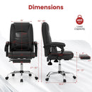 Massage Adjustable Executive Chair with Armrests and Retractable Footrest-Black by DirectDeals