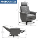 Swivel Massage Recliner Single Sofa with Adjustable Headrest-Gray by LJGDeals