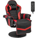 Massage Video Gaming Recliner Chair with Adjustable Height-Pink by DirectDeals