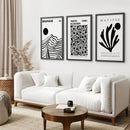 Set Of 3 Black and White Minimalist Prints by Wall Art Set