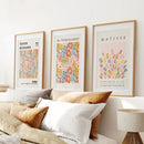 Colorful Wall Art Set of 3 Abstract Kusama Set by Wall Art Set