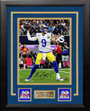 Matthew Stafford Super Bowl LVI Action Los Angeles Rams Autographed 8" x 10" Framed Football Photo by Dynasty Sports & Framing
