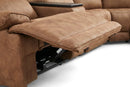 MaxView Media Mocha 6-Piece Power Reclining Sectional with Immersive Sound System by Ornate Furniture