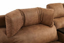 MaxView Media Mocha 6-Piece Power Reclining Sectional with Immersive Sound System by Ornate Furniture