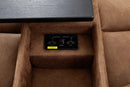 MaxView Media Mocha 6-Piece Power Reclining Sectional with Immersive Sound System by Ornate Furniture