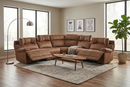 MaxView Media Mocha 6-Piece Power Reclining Sectional with Immersive Sound System by Ornate Furniture