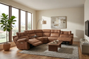 MaxView Media Mocha 6-Piece Power Reclining Sectional with Immersive Sound System by Ornate Furniture