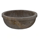 Maya Grey Marble Drop In Round Vessel Bathroom Sink 16 Inch Polished