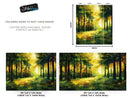 Green Forest Painting Wallpaper Mural.