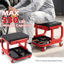 Mechanic Rolling Stool with Tool Trays and Magnetic Drawer