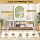 Media TV Console Table with Raised Support Legs-White