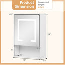 Medicine Cabinet with Mirror and 3 Color LED Lights Recessed or Wall Mounted by DirectDeals