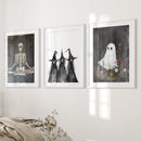 Dark Halloween Witches Wall Art Decor Print Set by Wall Art Set
