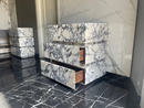 Made to-order Freestanding Vanity Unit with marle drawers Calacatta Viola Marble Purple/ Gray Veins by MEG Custom Marble By Ziynet A. LLC