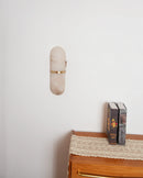 Oval Alabaster Semi-Circular Wall Lamp