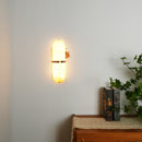 Oval Alabaster Semi-Circular Wall Lamp