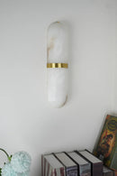 Oval Alabaster Semi-Circular Wall Lamp