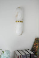 Oval Alabaster Semi Circular Wall Lamp