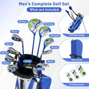 Men's Complete Golf Clubs and Bag Set with Headcovers and Putter-Blue by LJGDeals