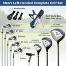Mens LeftHanded Complete Golf Clubs and Bag Set Portable Lightweight Golf Stand Bag by DirectDeals