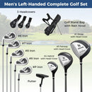 Mens LeftHanded Complete Golf Clubs and Bag Set Portable Lightweight Golf Stand Bag by LJGDeals