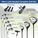 Mens LeftHanded Complete Golf Clubs and Bag Set Portable Lightweight Golf Stand Bag by LJGDeals