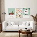 Holiday Nursery Christmas Set of 3 Wall Prints by Wall Art Set
