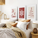 Merry Christmas Minimalist Holiday Decor Poster by Wall Art Set