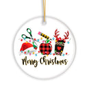 Merry Christmas Plaid Teacher Ornament, School Professional Gift