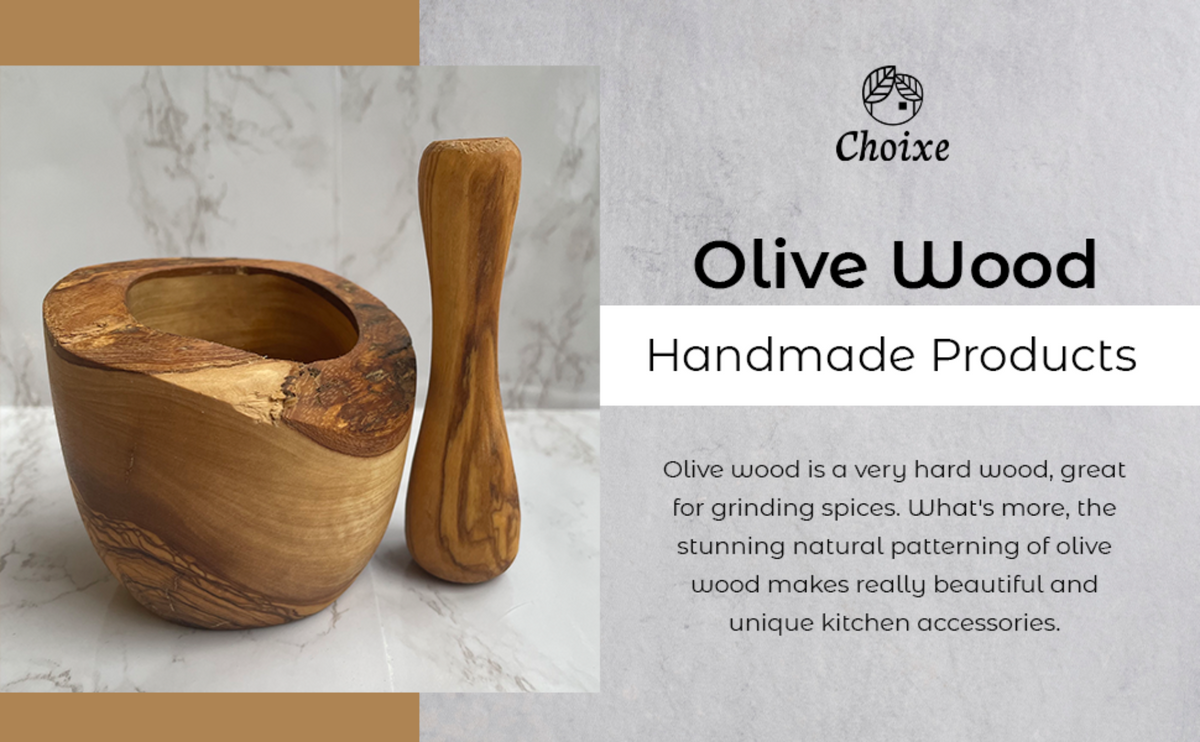 Olive Wood Rustic Mortar and Pestle, photo 4 of 15