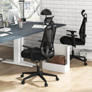 Mesh Ergonomic Office Chair Adjustable Swivel Task Chair with Rocking Backrest-Black by DirectDeals