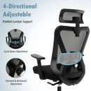 Mesh Ergonomic Office Chair Adjustable Swivel Task Chair with Rocking Backrest-Black by LJGDeals