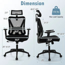 Mesh Ergonomic Office Chair Adjustable Swivel Task Chair with Rocking Backrest-Black by LJGDeals