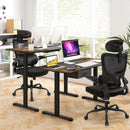 Mesh Office Chair with Adaptive Lumbar Support Flip-up Armrests Reclining Backrest-Black by LJGDeals