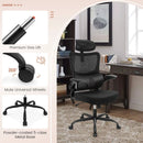 Mesh Office Chair with Adaptive Lumbar Support Flip-up Armrests Reclining Backrest-Black by LJGDeals