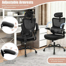 Mesh Office Chair with Adaptive Lumbar Support Flip-up Armrests Reclining Backrest-Black by LJGDeals